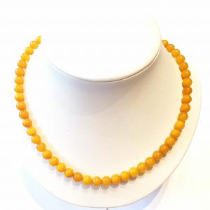 Borostyán nyakék gyöngysor sárga opak Jubilex 483
