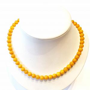 Borostyán nyakék gyöngysor sárga opak Jubilex 489