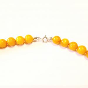 Borostyán nyakék gyöngysor sárga opak Jubilex 489