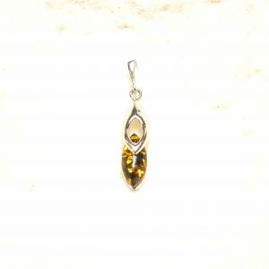 Borostyánköves ezüst medál zöld Jubilex 346