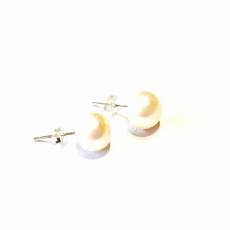 Igazgyöngy fülbevaló ezüst stifttel 8 mm 116