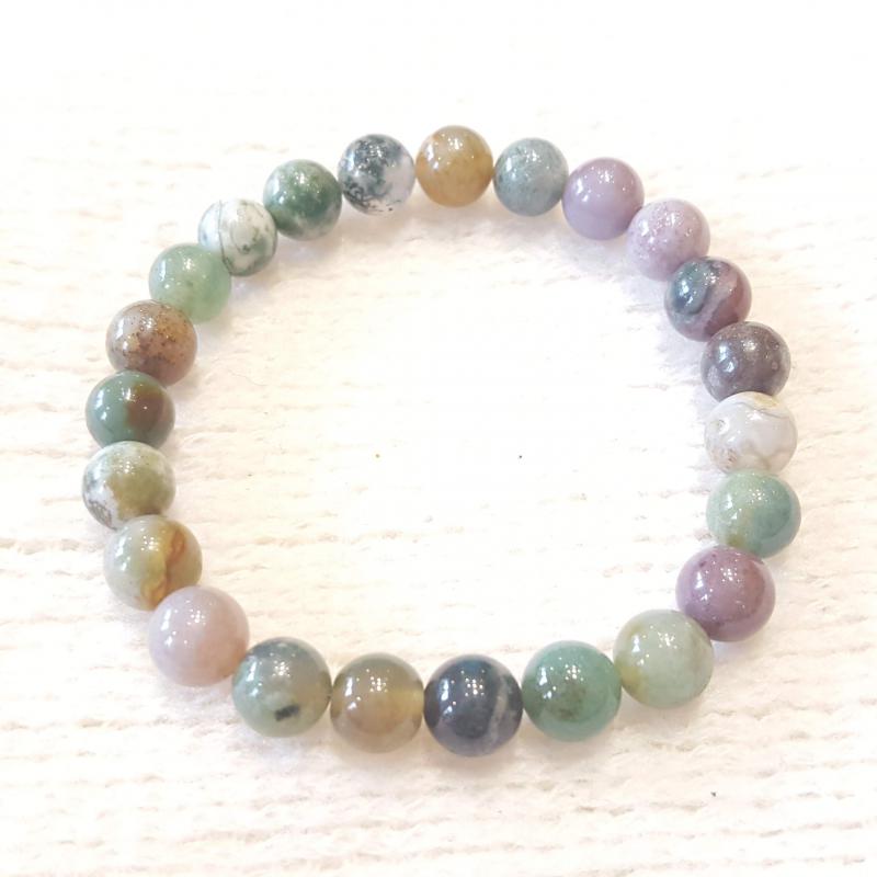 Pompás achát bogyós karkötő gumis(8 mm) 879