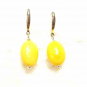 Borostyán ezüst fülbevaló akasztós Jubilex 189