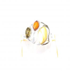 Borostyán ezüst gyűrű Jubilex  393 (méret 59)