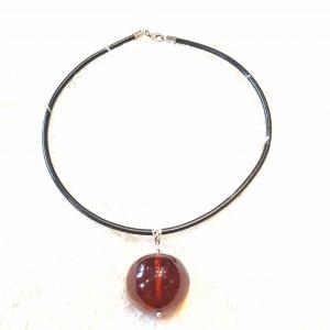 Borostyán medál golyó bőr pánton Jubilex 431