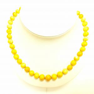 Borostyán nyakék gyöngysor barokk csiszolású opak Jubilex 445