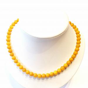 Borostyán nyakék gyöngysor sárga opak Jubilex 489