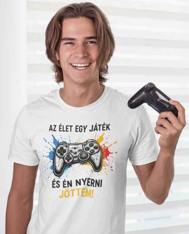 Az élet egy játék - Gamer szülinapi mintás póló
