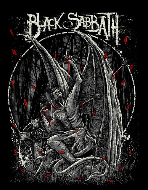 Black Sabbath mintás póló