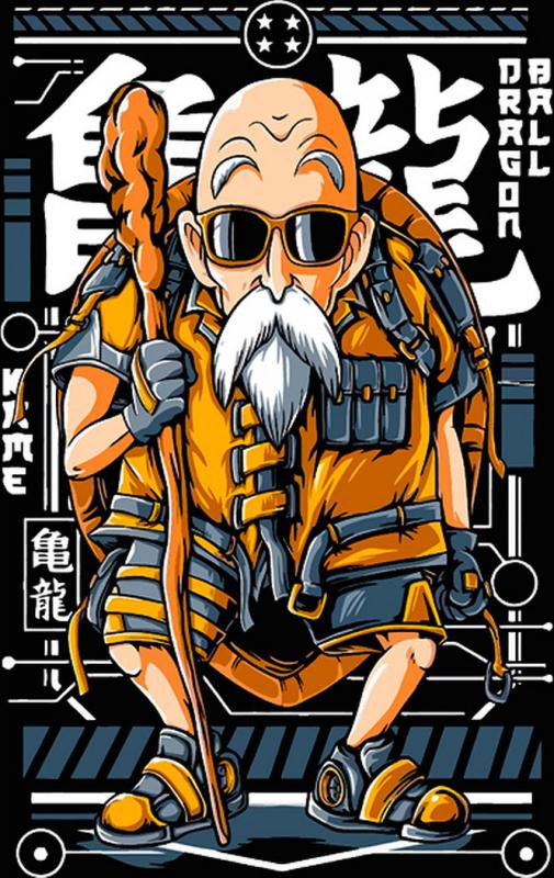 Dragon Ball - Roshi Master mintás póló