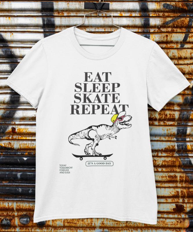 Eat, Sleep, Skate, Repeat - mintás póló
