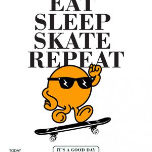 Eat, Sleep, Skate, Repeat 2 - mintás póló