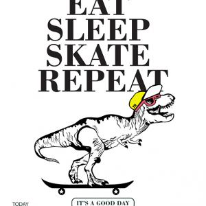 Eat, Sleep, Skate, Repeat - mintás póló