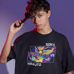 Goku VS Naruto mnitás póló