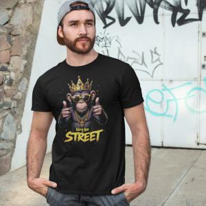 King the street - majom mintás póló