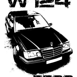Mercedes W124 mintás póló 3