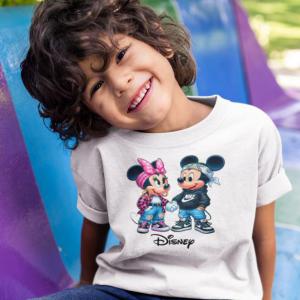 Modern Mickey - Miki és Minnie egér mintás póló