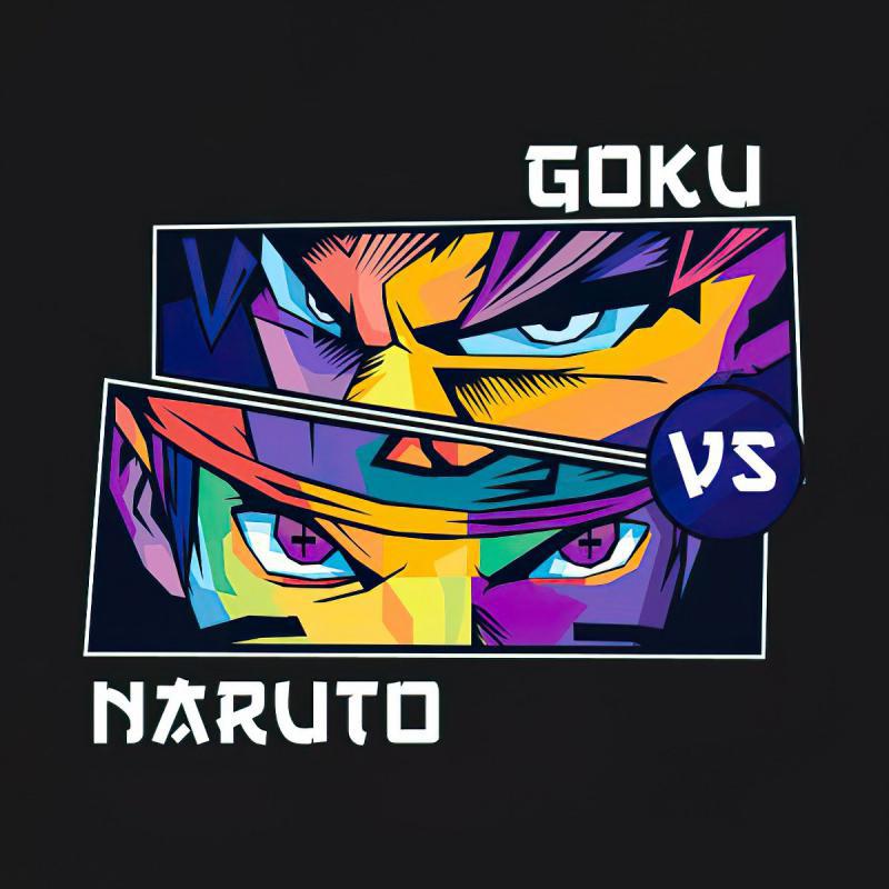 Goku VS Naruto mnitás póló