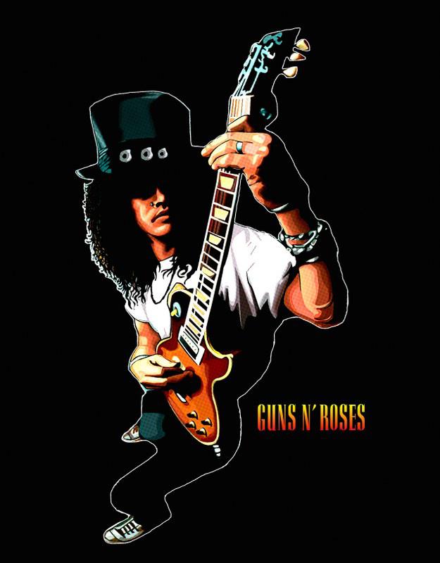Guns and Roses - Slash mintás póló