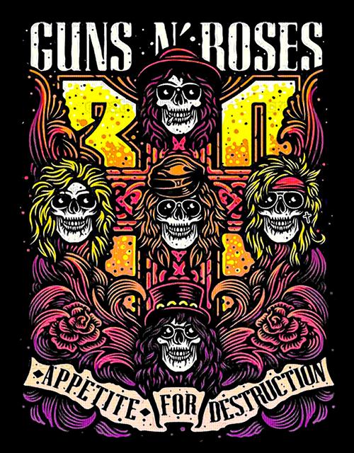 Guns n Roses mintás póló 3