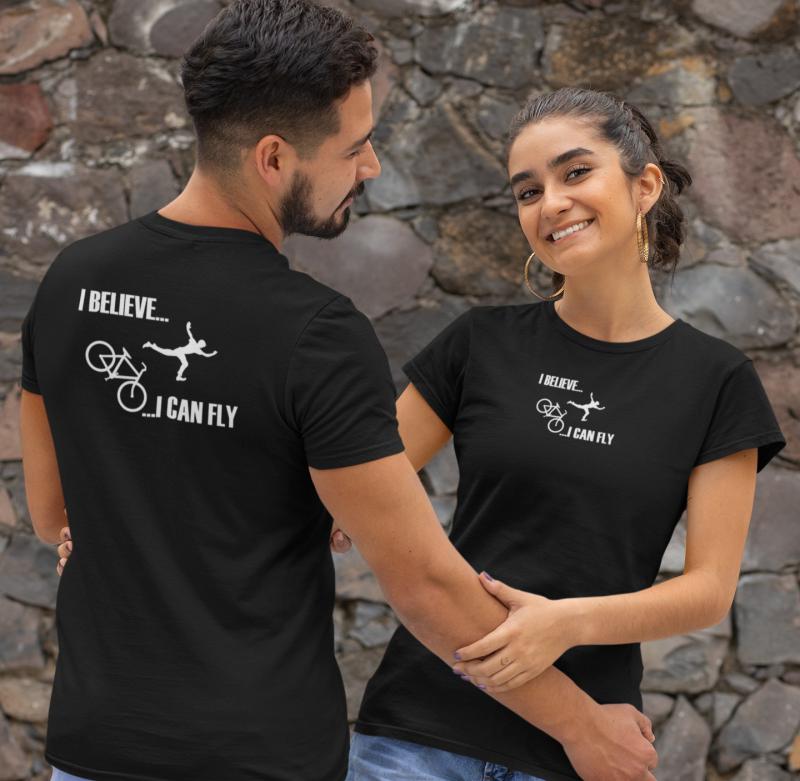 I Belive - Bringás mintás, kerékpáros póló