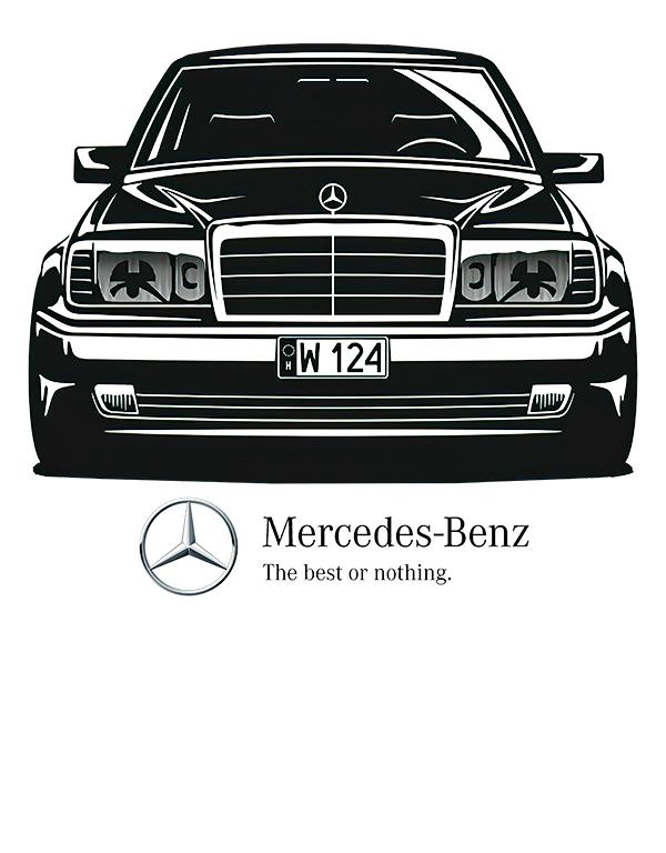 Mercedes W124 mintás póló 4