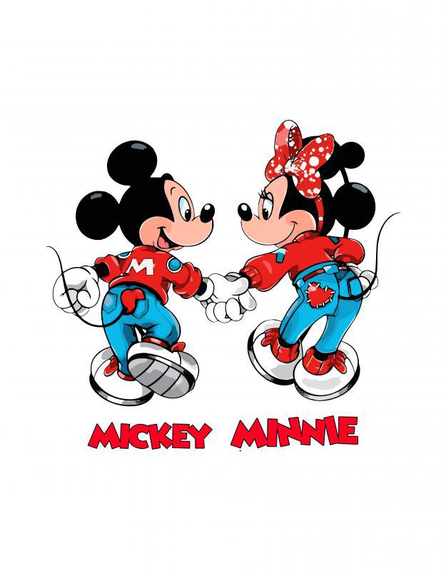 Mickey és Minnie mintás póló