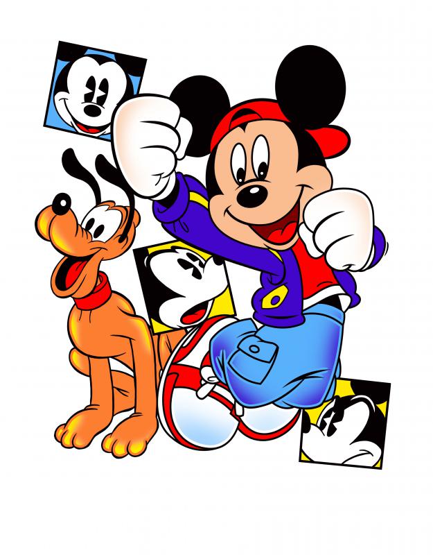 Mickey és Pluto mintás póló
