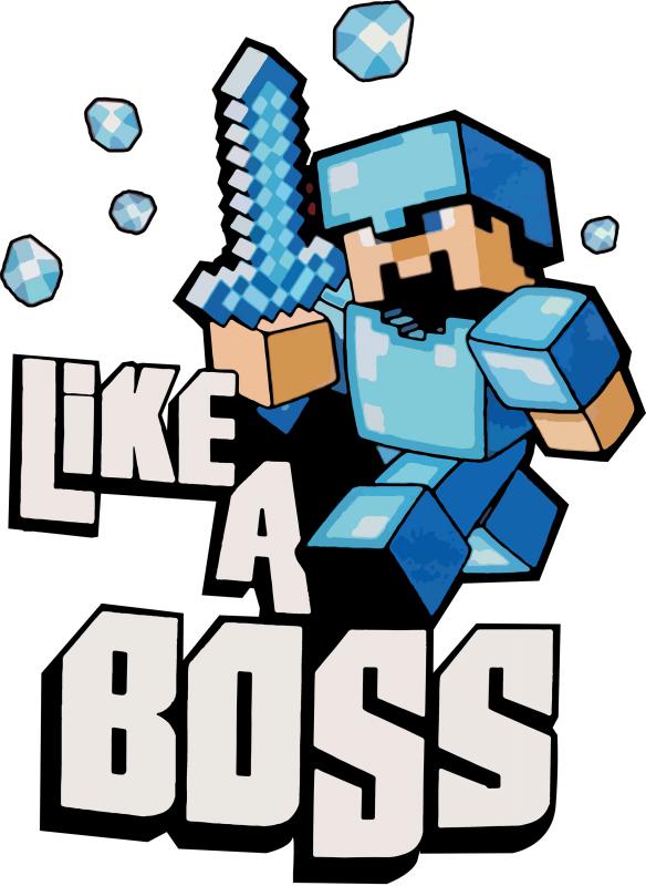 Minecraft - Like a Boss mintás póló