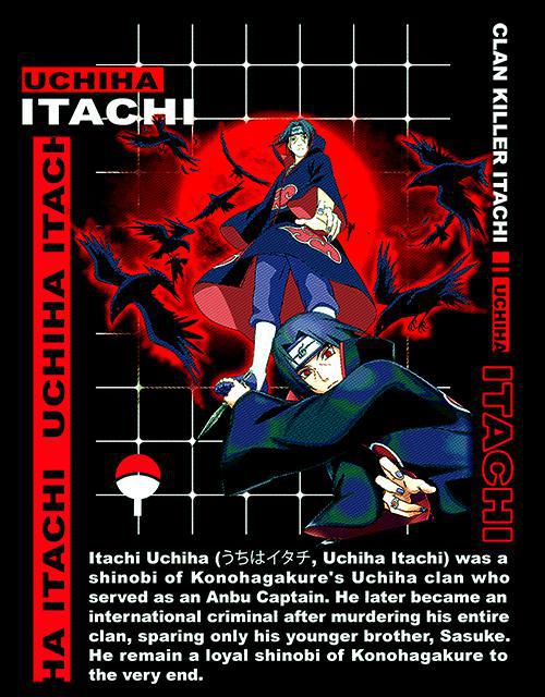 Naruto - Uchiha Itachi mintás póló
