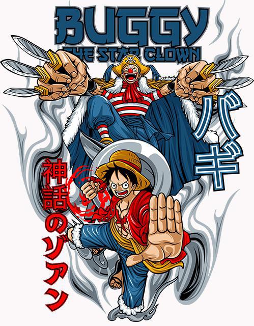 One Piece - Buggy mintás póló
