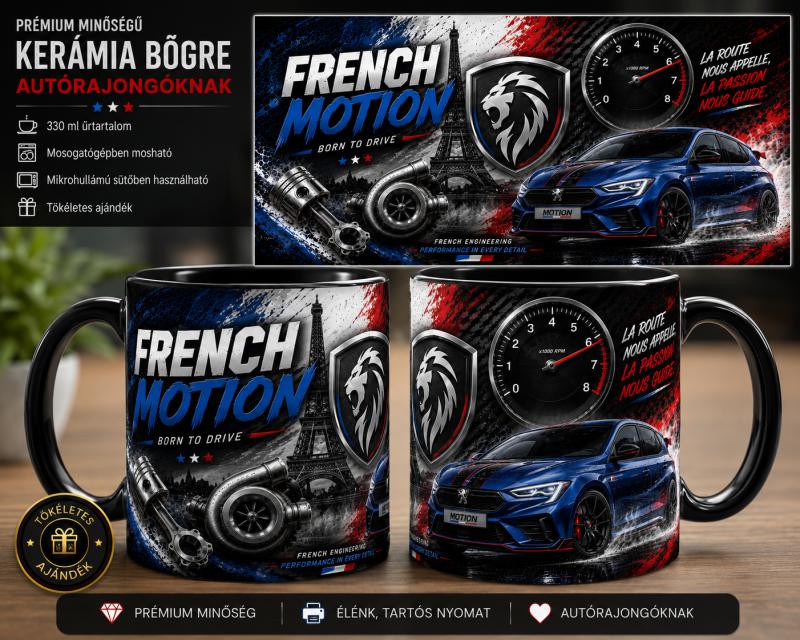 Peugeot mintás bögre