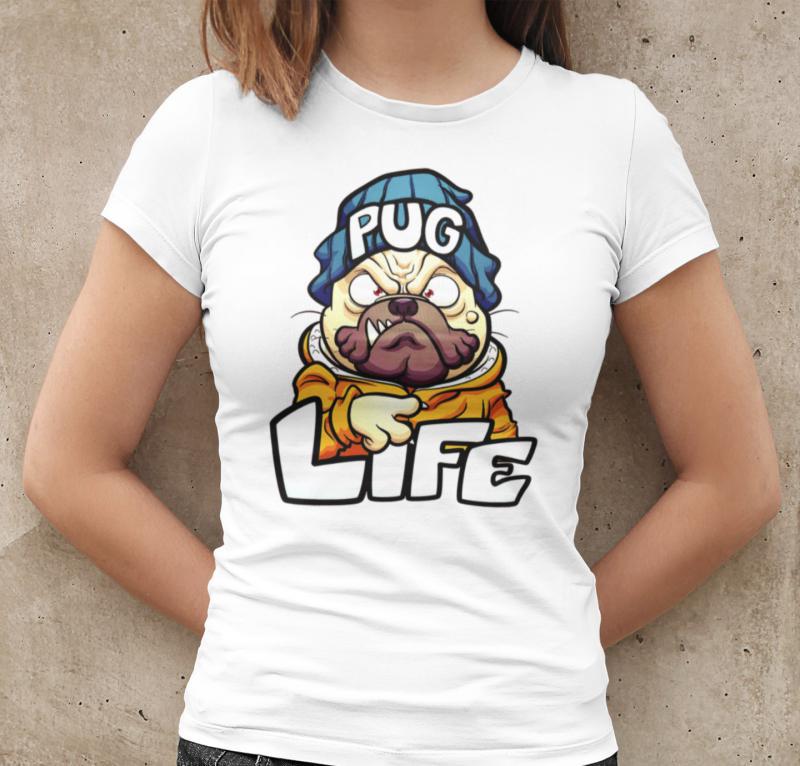 Pug Life mintás póló