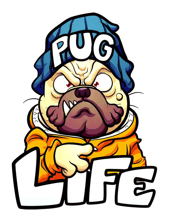 Pug Life mintás póló