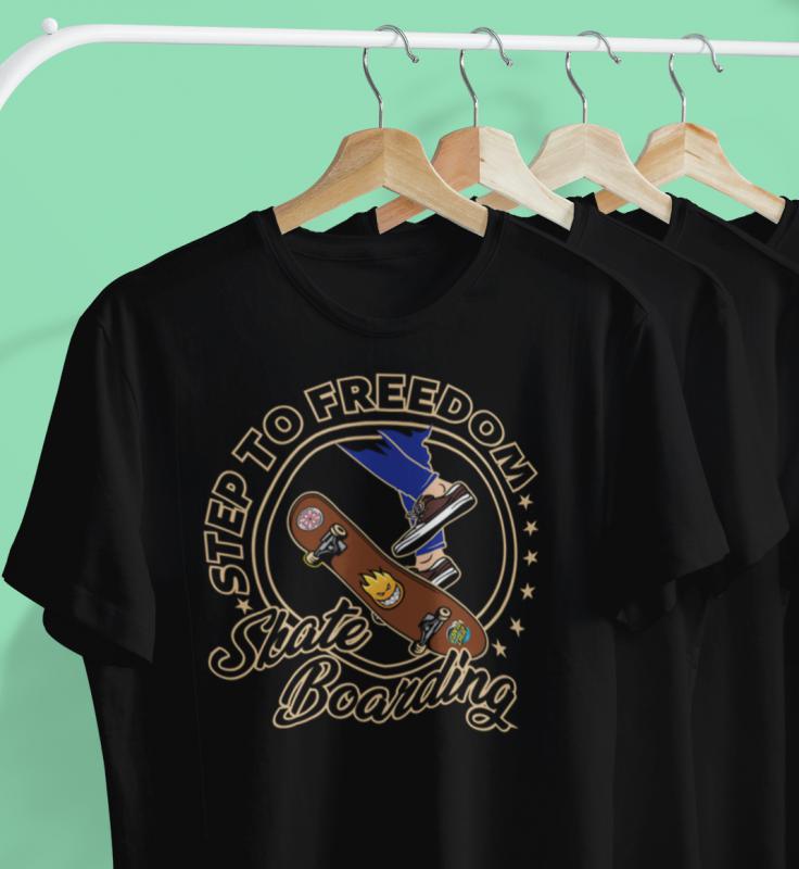 Skateboard Freedom mintás póló