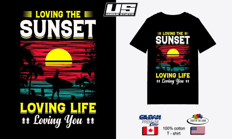 Sunset - Surf mintás póló