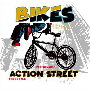 Bikes - Action Street mintás póló