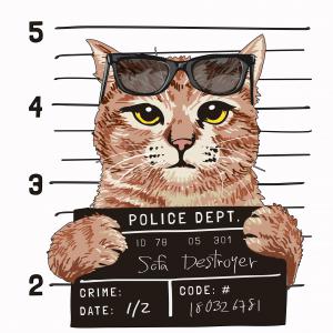 Cat police dept. - cica mintás póló