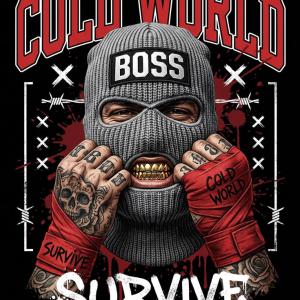 Cold World - gangsta, survive mintás