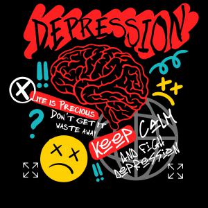 Depression graffiti mintás póló