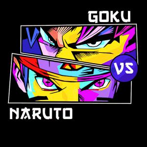 Dragon Ball - Goku VS Naruto mintás póló