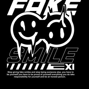 Fake smile mintás póló