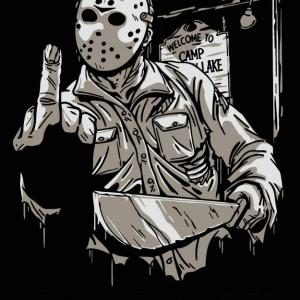 Jason bemutat - mintás, horror, halloween mintás póló