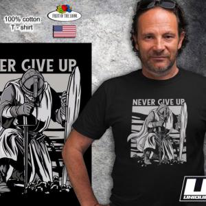 Knight - Lovag - Never give up mintás póló