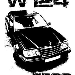 Mercedes W124 mintás póló 3