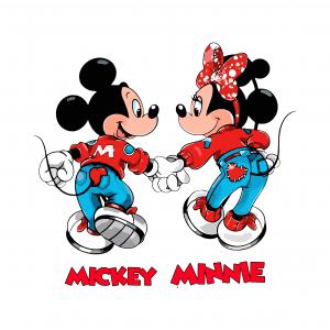 Mickey és Minnie mintás póló