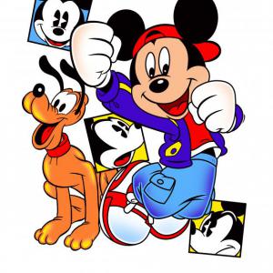 Mickey és Pluto mintás póló