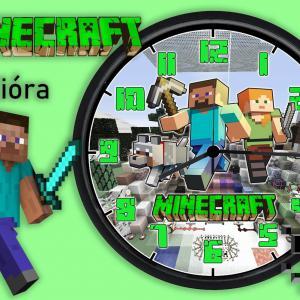 Minecraf mintás falióra