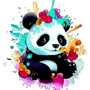 Panda maci mintás póló