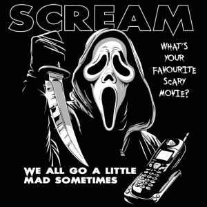Sikoly - Scream mintás, horror, halloween mintás póló